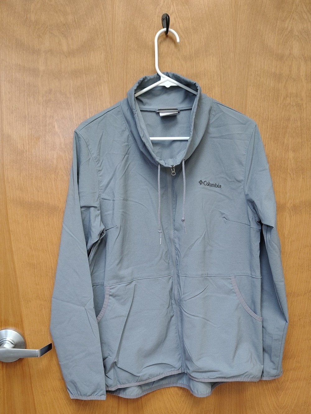 Columbia Women's Gray Lightweight Windbreaker Rain Shell Full Zip Jacket